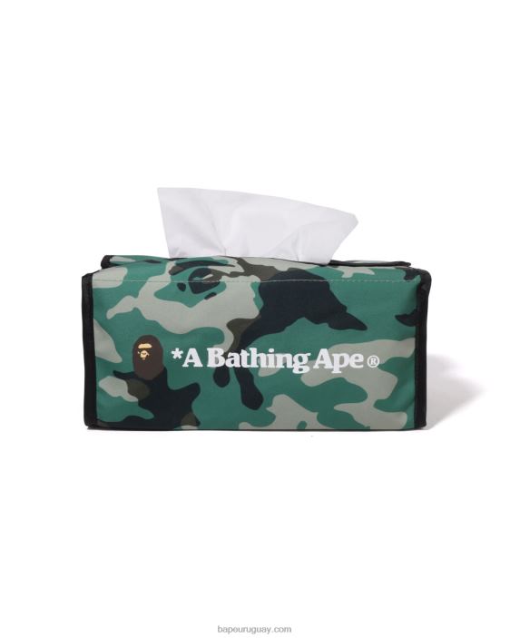 Estuche de pañuelos de viaje de camuflaje Woodland hombres ejercito verde 26D80455 A Bathing Ape