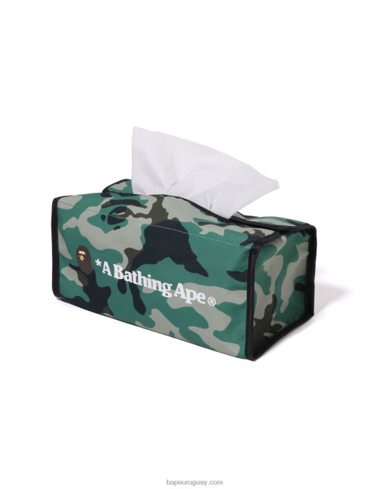 Estuche de pañuelos de viaje de camuflaje Woodland hombres ejercito verde 26D80455 A Bathing Ape