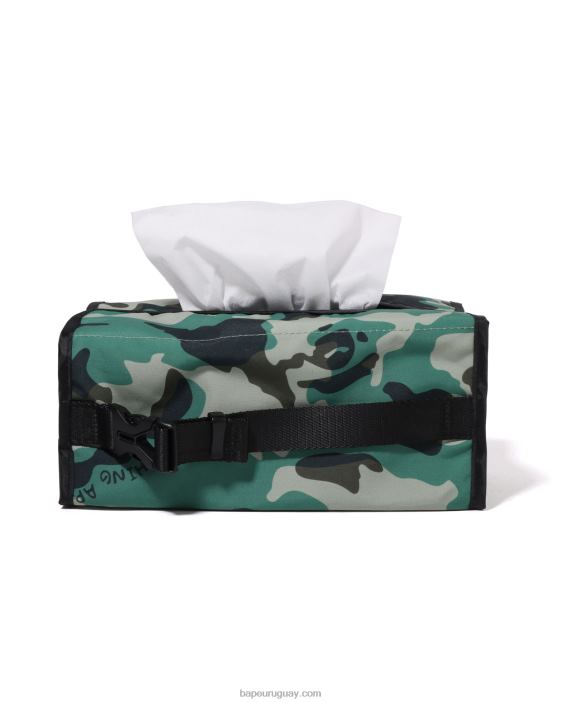 Estuche de pañuelos de viaje de camuflaje Woodland hombres ejercito verde 26D80455 A Bathing Ape