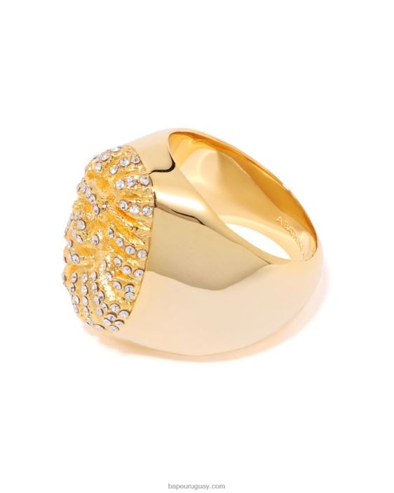 anillo de piedra de cristal de cabeza hombres oro 26D80554 A Bathing Ape
