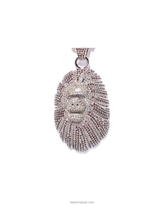 collar de piedra de cristal de cabeza hombres marrón 26D80553 A Bathing Ape