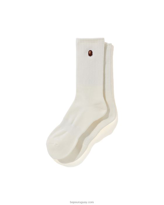cabeza de un punto calcetines hombres blanco 26D80504 A Bathing Ape