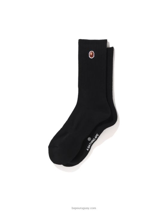 cabeza de un punto calcetines hombres negro 26D80502 A Bathing Ape