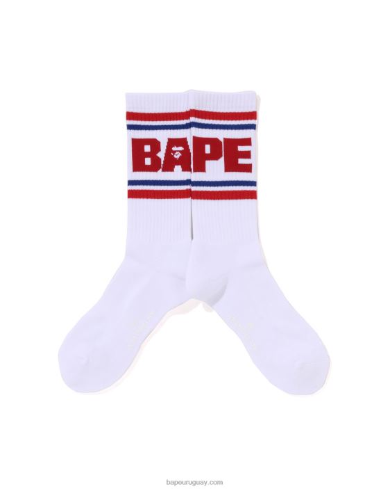 calcetines de línea hombres rojo brillante 26D80439 A Bathing Ape