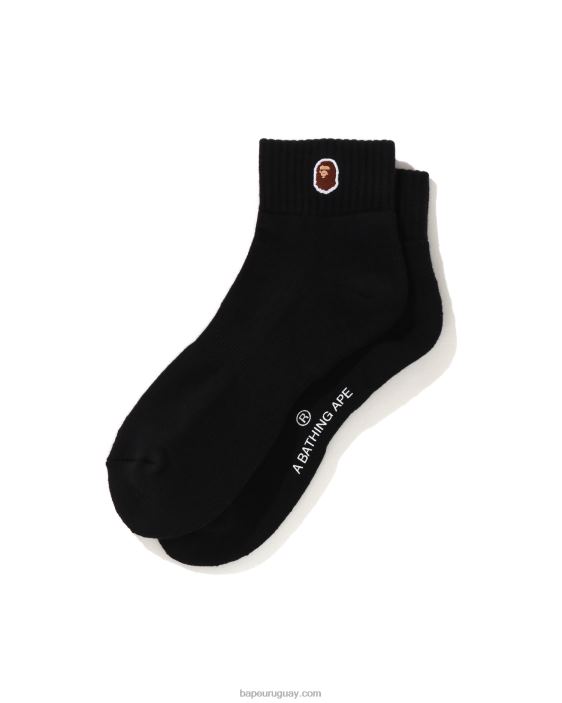 calcetines tobilleros de un punto con cabeza hombres negro 26D80511 A Bathing Ape