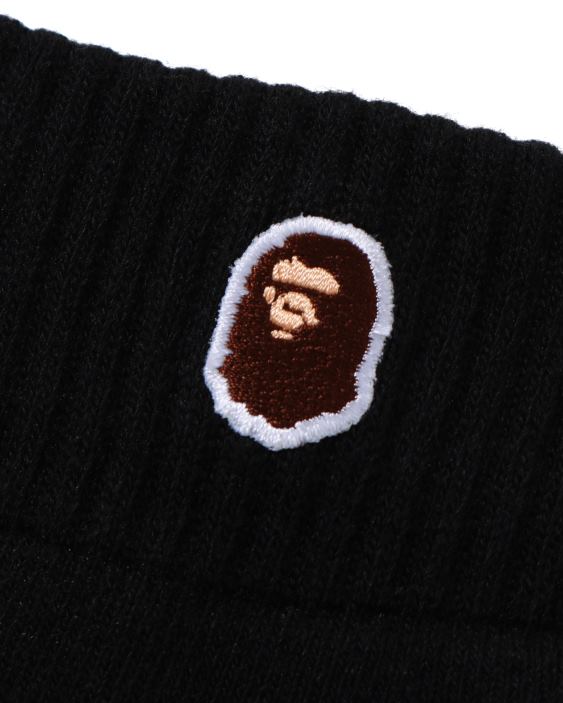 calcetines tobilleros de un punto con cabeza hombres negro 26D80511 A Bathing Ape