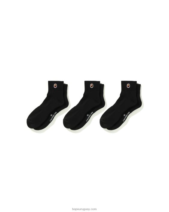 calcetines tobilleros de un punto con cabeza hombres negro 26D80578 A Bathing Ape