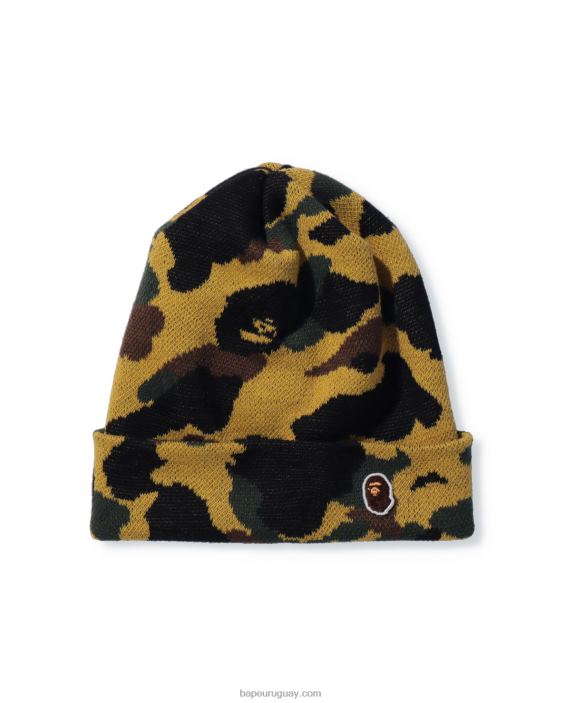 1er gorro de punto de camuflaje hombres amarillo 26D80634 A Bathing Ape