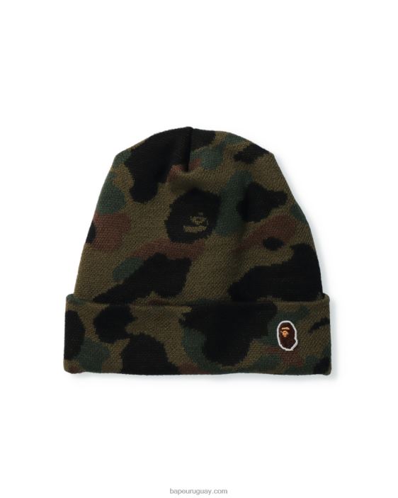 1er gorro de punto de camuflaje hombres ejercito verde 26D80633 A Bathing Ape