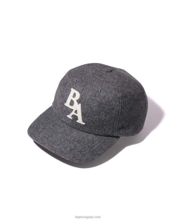 gorra con panel de melton para la cabeza hombres gris 26D80523 A Bathing Ape