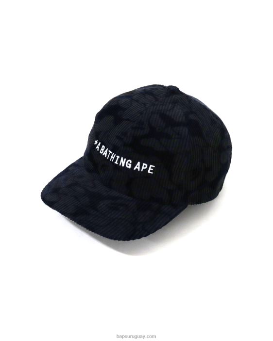 gorra con panel de pana de camuflaje sólido hombres Azul marino 26D80643 A Bathing Ape