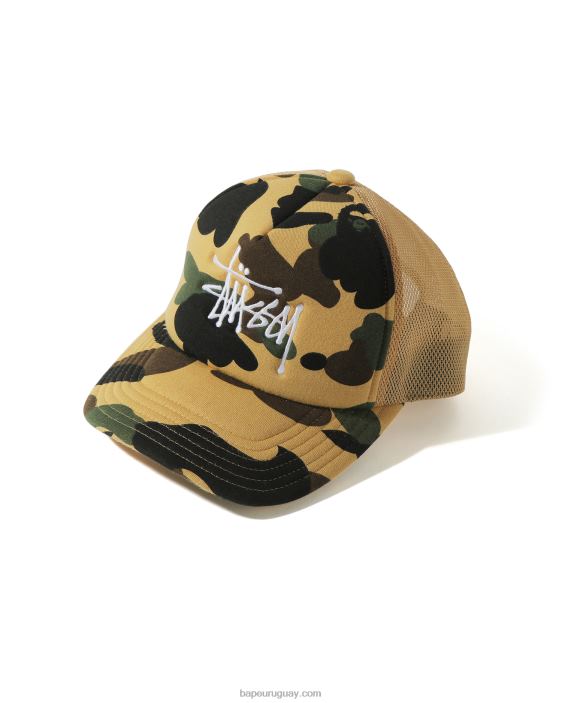gorra de camionero x stussy hombres amarillo 26D80585 A Bathing Ape