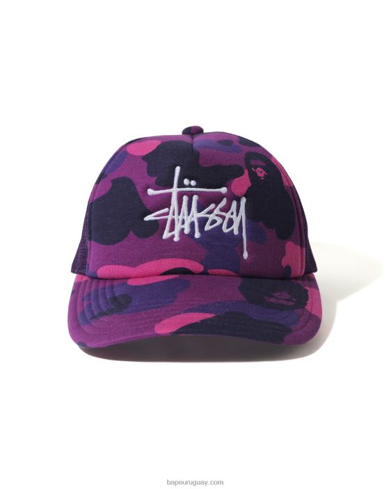 gorra de camionero x stussy hombres púrpura 26D80584 A Bathing Ape