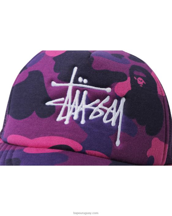 gorra de camionero x stussy hombres púrpura 26D80584 A Bathing Ape