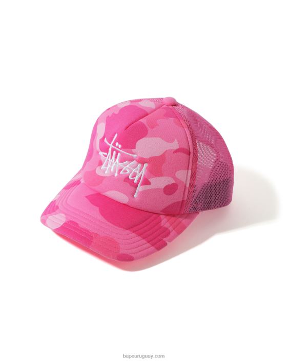 gorra de camionero x stussy hombres rosa 26D80583 A Bathing Ape