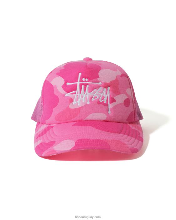 gorra de camionero x stussy hombres rosa 26D80583 A Bathing Ape
