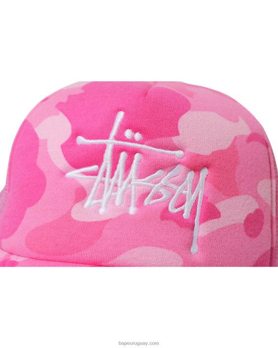gorra de camionero x stussy hombres rosa 26D80583 A Bathing Ape