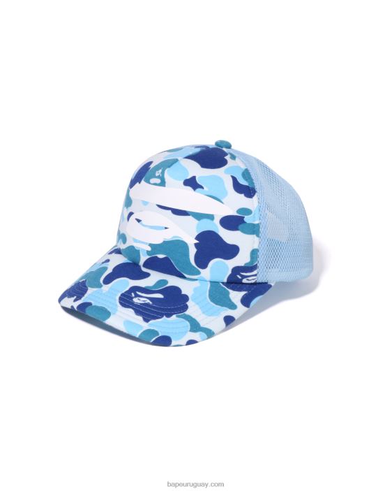 gorra de malla con cara de camuflaje abc hombres azul claro 26D80402 A Bathing Ape