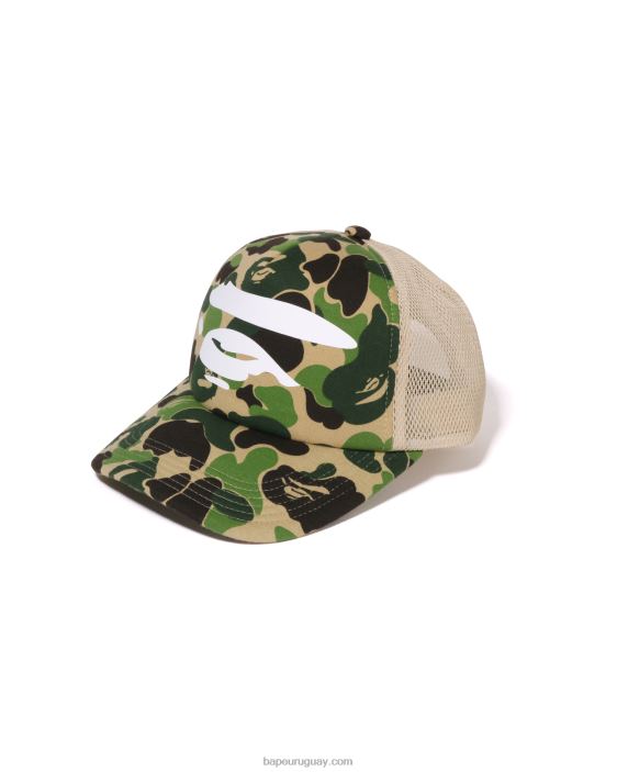 gorra de malla con cara de camuflaje abc hombres ejercito verde 26D80403 A Bathing Ape