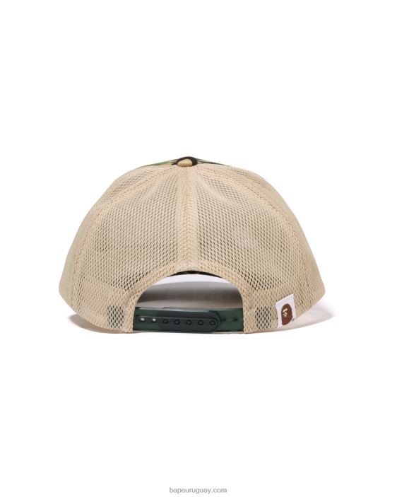 gorra de malla con cara de camuflaje abc hombres ejercito verde 26D80403 A Bathing Ape