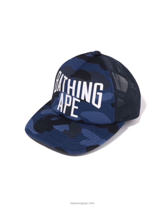 gorra de malla con logo de camuflaje de color nyc hombres Azul marino 26D80534 A Bathing Ape