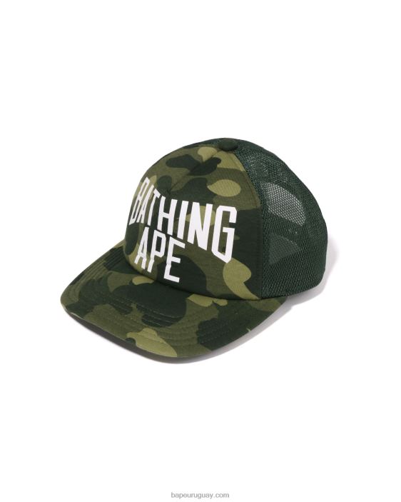 gorra de malla con logo de camuflaje de color nyc hombres ejercito verde 26D80533 A Bathing Ape