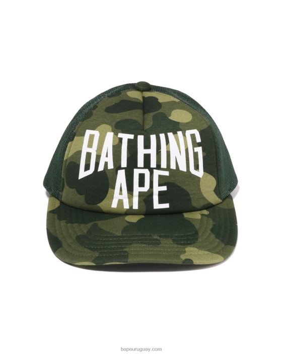 gorra de malla con logo de camuflaje de color nyc hombres ejercito verde 26D80533 A Bathing Ape