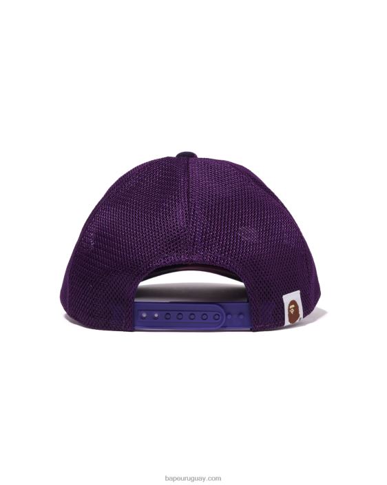 gorra de malla con logo de camuflaje de color nyc hombres púrpura 26D80535 A Bathing Ape