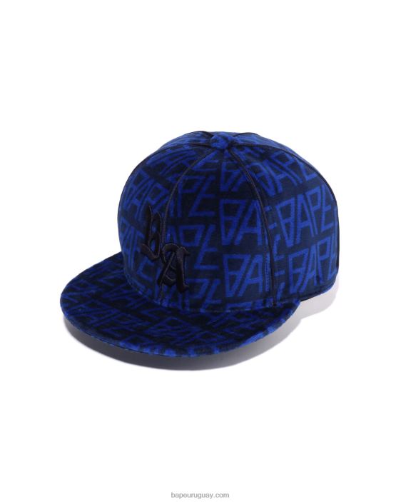 gorra de terciopelo con monograma del logo hombres azul real 26D80420 A Bathing Ape