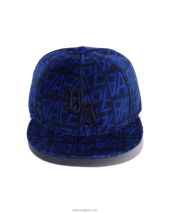 gorra de terciopelo con monograma del logo hombres azul real 26D80420 A Bathing Ape