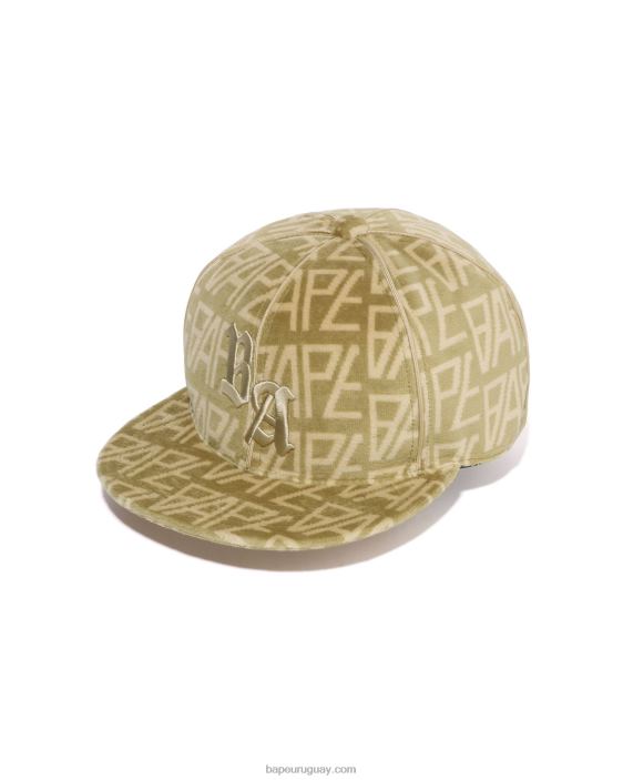 gorra de terciopelo con monograma del logo hombres beige 26D80419 A Bathing Ape