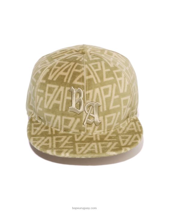 gorra de terciopelo con monograma del logo hombres beige 26D80419 A Bathing Ape
