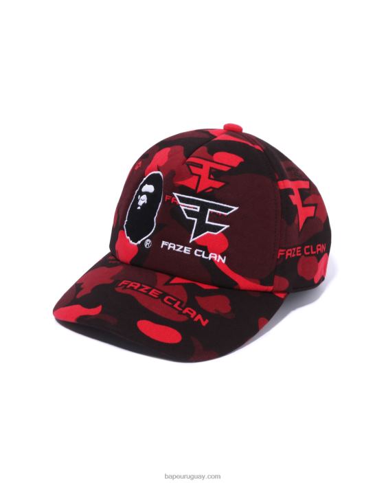 gorra snap back de bape x faze clan hombres rojo brillante 26D80470