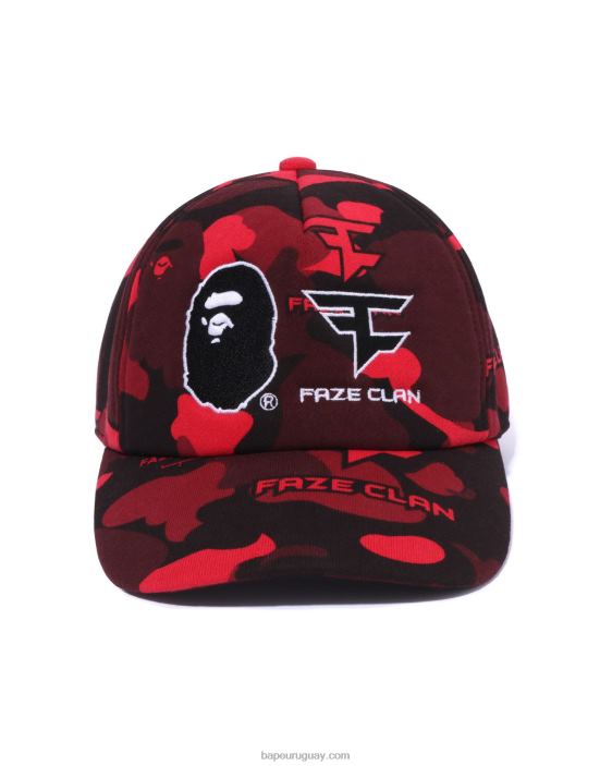 gorra snap back de bape x faze clan hombres rojo brillante 26D80470