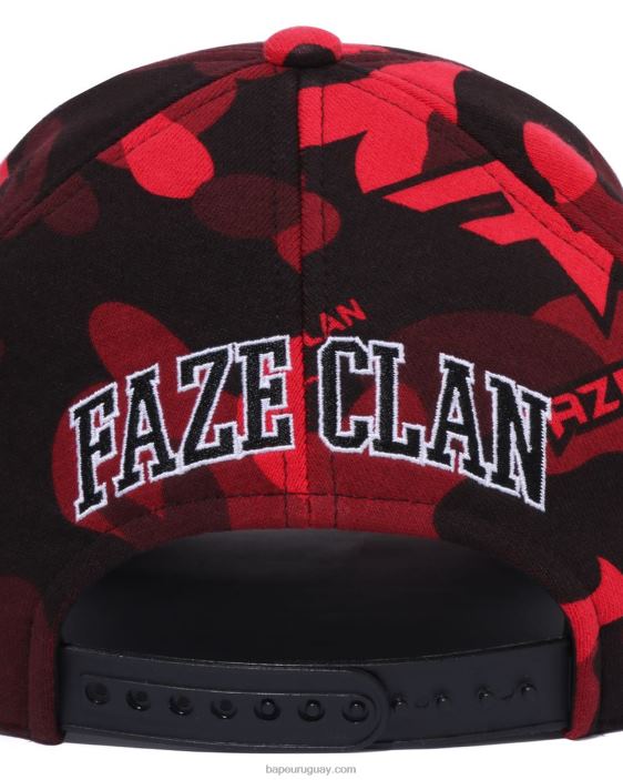 gorra snap back de bape x faze clan hombres rojo brillante 26D80470