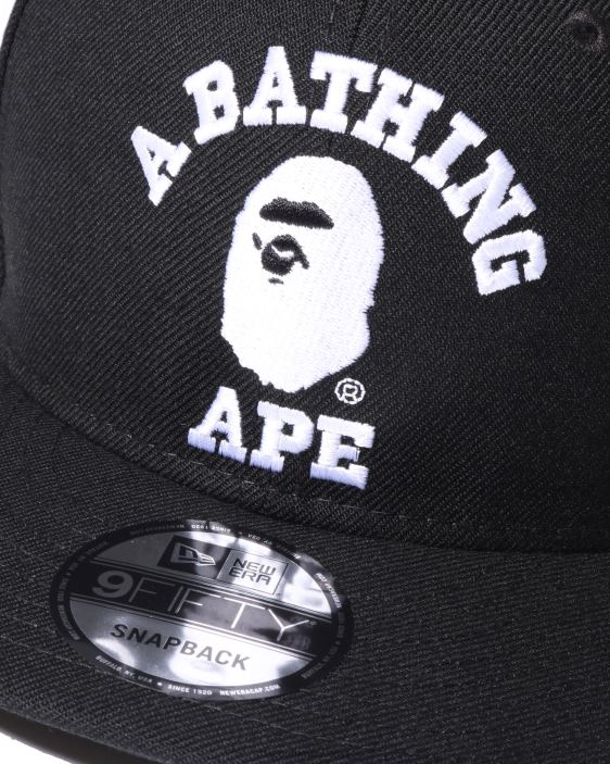 gorra universitaria con cierre a presión new era hombres negro 26D80575 A Bathing Ape