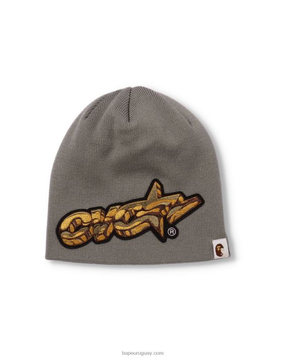 gorro tejido x ovo hombres gris 26D80653 A Bathing Ape