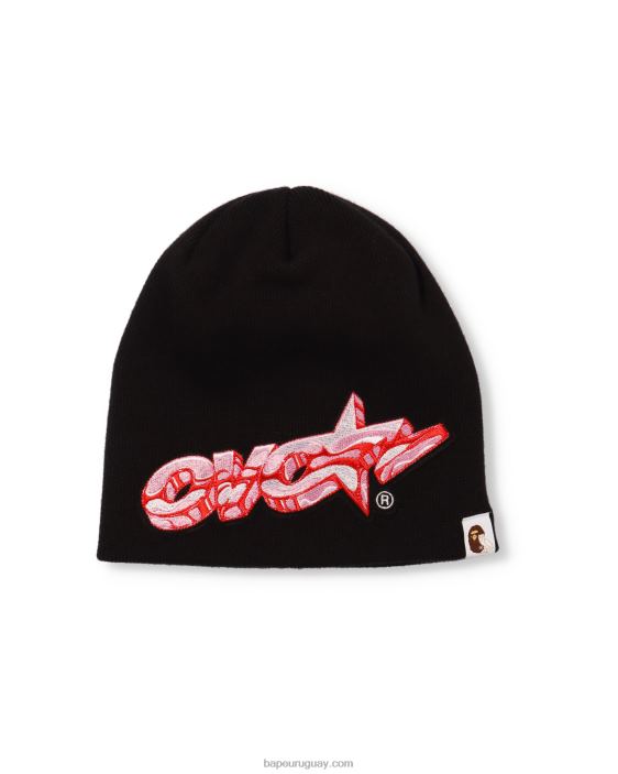 gorro tejido x ovo hombres negro 26D80652 A Bathing Ape