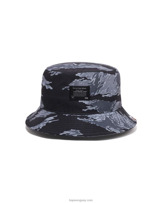 sombrero de pescador con estampado de tigre hombres negro 26D80499 A Bathing Ape