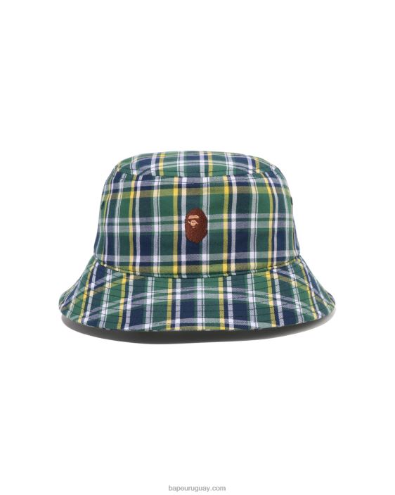 sombrero de pescador mini a cuadros hombres verde claro 26D80598 A Bathing Ape