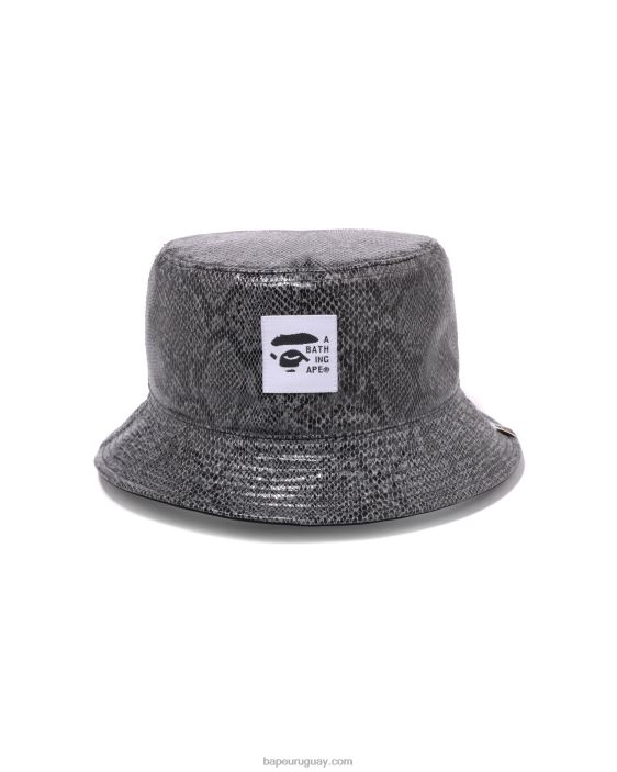 sombrero de pescador reversible con motivo de serpiente hombres gris 26D80541 A Bathing Ape