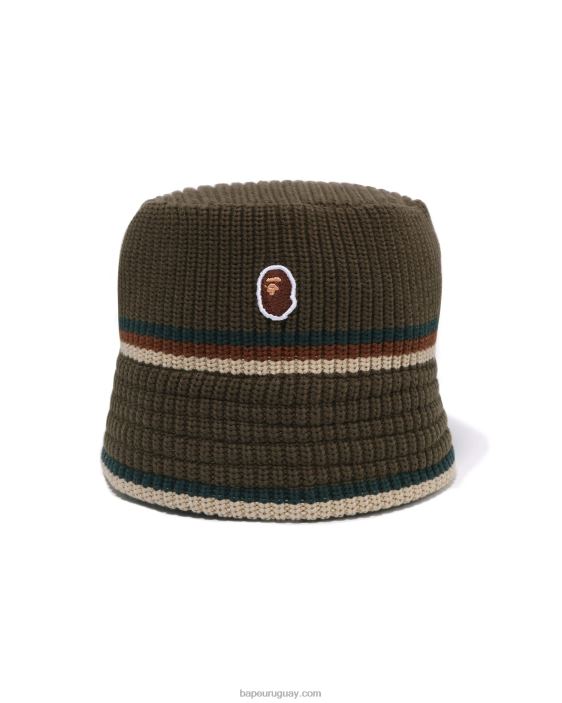 sombrero triturador de cabeza de un punto hombres caqui oscuro 26D80418 A Bathing Ape