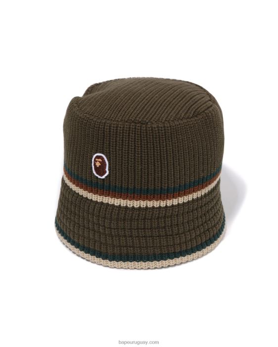 sombrero triturador de cabeza de un punto hombres caqui oscuro 26D80418 A Bathing Ape