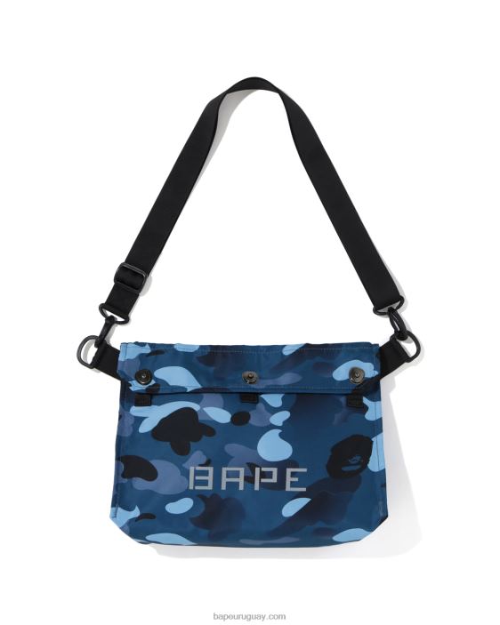 bolsa de hombro con diseño de camuflaje degradado hombres azul 26D80768 A Bathing Ape