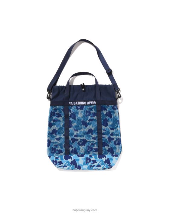 tote abc de malla de camuflaje hombres azul claro 26D80395 A Bathing Ape