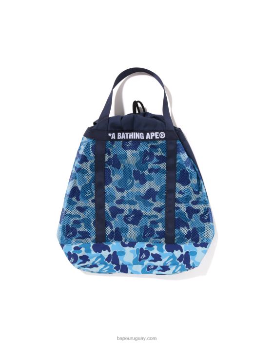 tote abc de malla de camuflaje hombres azul claro 26D80395 A Bathing Ape