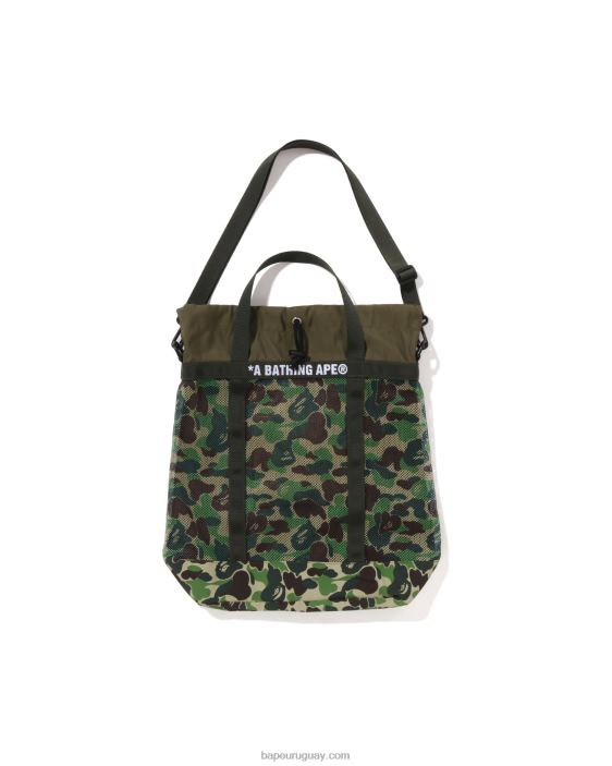 tote abc de malla de camuflaje hombres ejercito verde 26D80396 A Bathing Ape