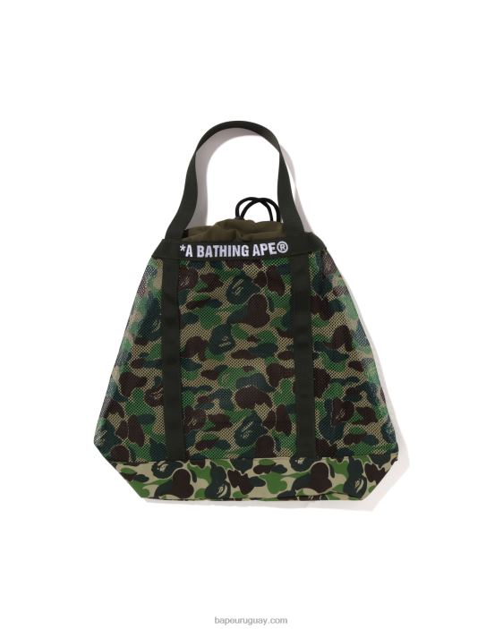 tote abc de malla de camuflaje hombres ejercito verde 26D80396 A Bathing Ape