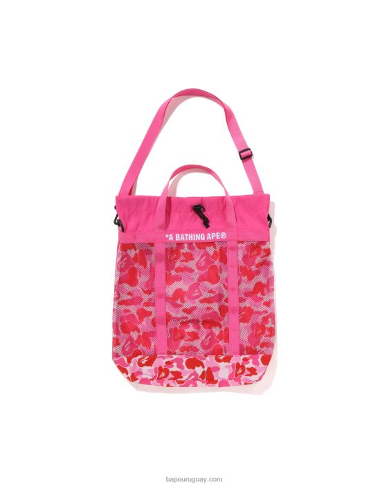 tote abc de malla de camuflaje hombres rosa 26D80397 A Bathing Ape