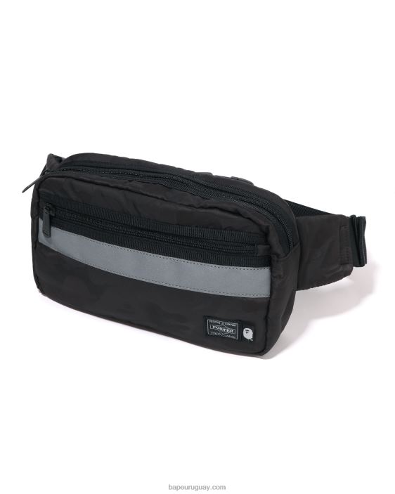 riñonera de camuflaje sólido x Porter hombres negro 26D80431 A Bathing Ape